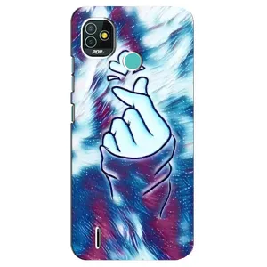 Чохол з принтом для TECNO Pop 5 (BD2p) (AlphaPrint - Знак сердечка) (Радужне серце)