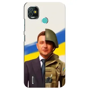 Чохол для TECNO Pop 5 (BD2p) (AlphaPrint - с принтом Зеленського) (Зеленский солдат)
