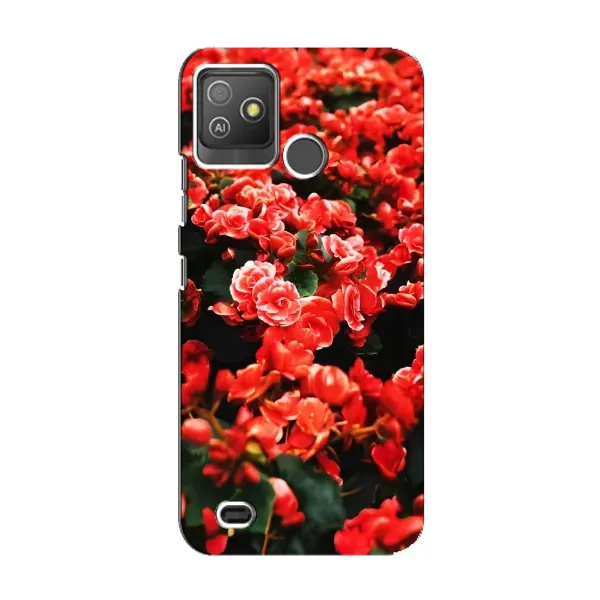 Чохол з принтом «Квіти червоні» для TECNO Pop 5 GO