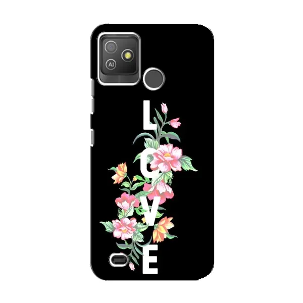 Чохол з принтом «Квіти LOVE» для TECNO Pop 5 GO Чохол з принтом «Квіти LOVE» для TECNO Pop 5 GO