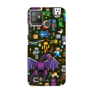 Чохол Майнкрафт на Tecno Pop 5 GO (AlphaPrint) Minecraft (Колаж Майнкрафт)