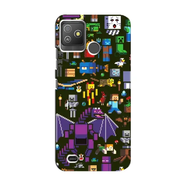 Чохол з принтом «Колаж Майнкрафт» для TECNO Pop 5 GO Чохол з принтом «Колаж Майнкрафт» для TECNO Pop 5 GO