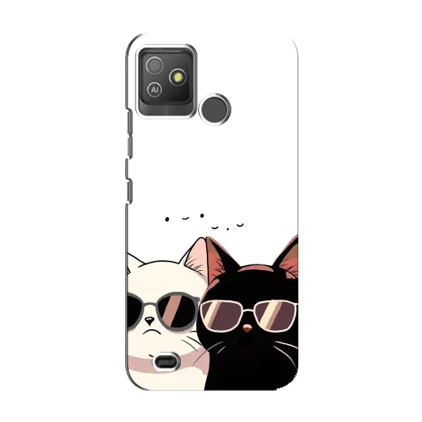 Чохол з принтом «Коти в окулярах» для TECNO Pop 5 GO Чохол з принтом «Коти в окулярах» для TECNO Pop 5 GO