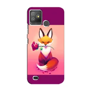Чохли з картинкою Лисичка для Tecno Pop 5 GO (VPrint) (Лиса з трояндою)