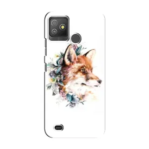 Чохли з картинкою Лисичка для Tecno Pop 5 GO (VPrint) (Лиса в квітах)