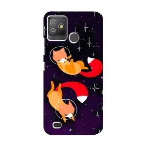 Чохли з картинкою Лисичка для Tecno Pop 5 GO (VPrint) (Лисички космонавти)