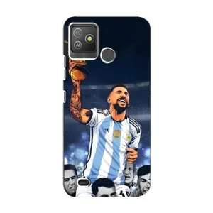 Чохли для Tecno Pop 5 GO (Leo чемпіон) (AlphaPrint) (Мессі з кубком)