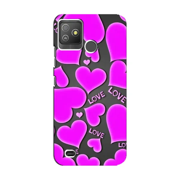Чохол з принтом «Pink hearts» для TECNO Pop 5 GO Чохол з принтом «Pink hearts» для TECNO Pop 5 GO
