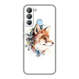 Чохли з картинкою Лисичка для TECNO Pop 5 LTE (VPrint) (Лиса в квітах)
