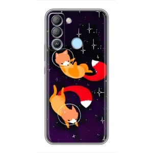 Чохли з картинкою Лисичка для TECNO Pop 5 LTE (VPrint) (Лисички космонавти)