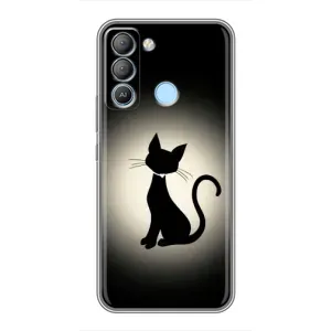 Чохол з принтом для TECNO Pop 5 LTE (AlphaPrint) Модні коти (Силует котика)