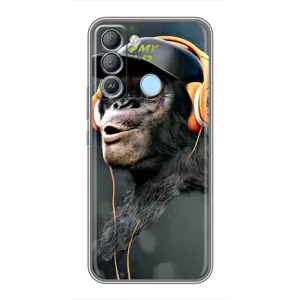 Чохол з Мавпами TECNO Pop 5 LTE - (AlphaPrint) (В навушниках)
