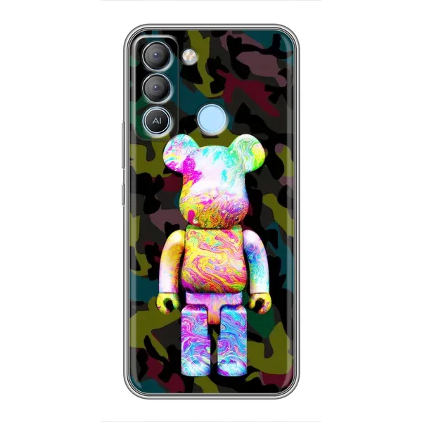 Чохол з принтом «Яскравий Bearbrick» для TECNO Pop 5 LTE
