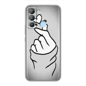 Чохол з принтом для TECNO Pop 5 LTE (AlphaPrint - Знак сердечка) (Значок Love)