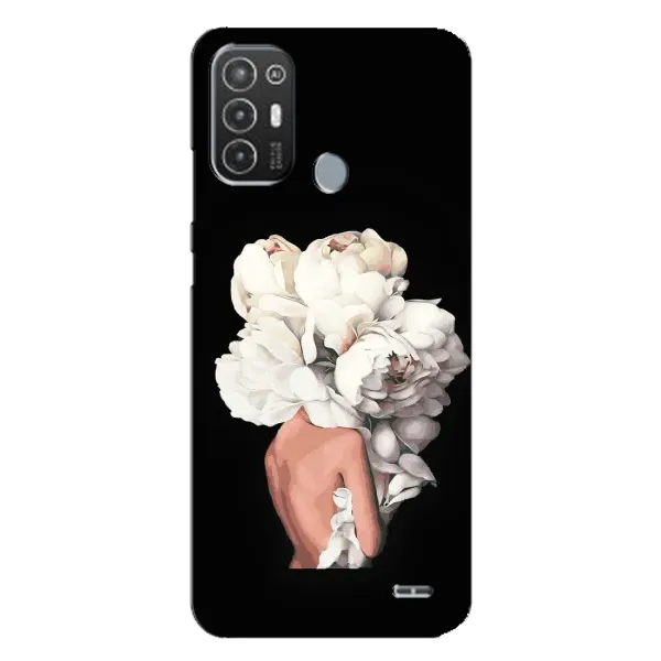 Чохол з принтом «Білі квіти» для TECNO Pop 6 Pro (BE8)
