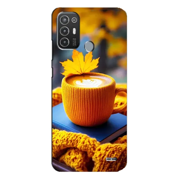 Чохол з принтом «Кава на жовтому пледі» для TECNO Pop 6 Pro (BE8)