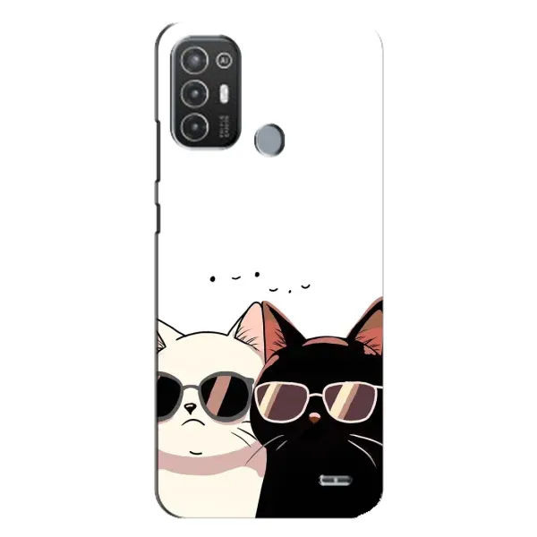 Чохол з принтом «Коти в окулярах» для TECNO Pop 6 Pro (BE8)