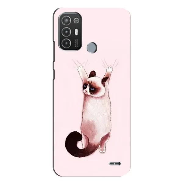Чехол с принтом «Котик падает» для TECNO Pop 6 Pro (BE8)