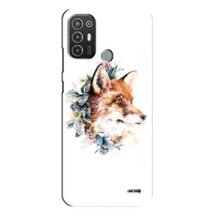 Чохли з картинкою Лисичка для TECNO Pop 6 Pro (BE8) (VPrint) (Лиса в квітах)