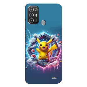 Чехол с Пикачу на TECNO Pop 6 Pro (BE8) (Лого Пикачу)