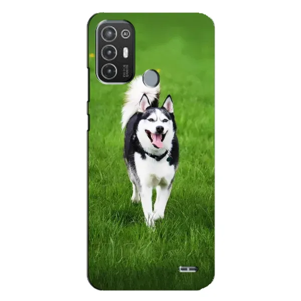 Чохол з принтом «Радісний Хаскі» для TECNO Pop 6 Pro (BE8)