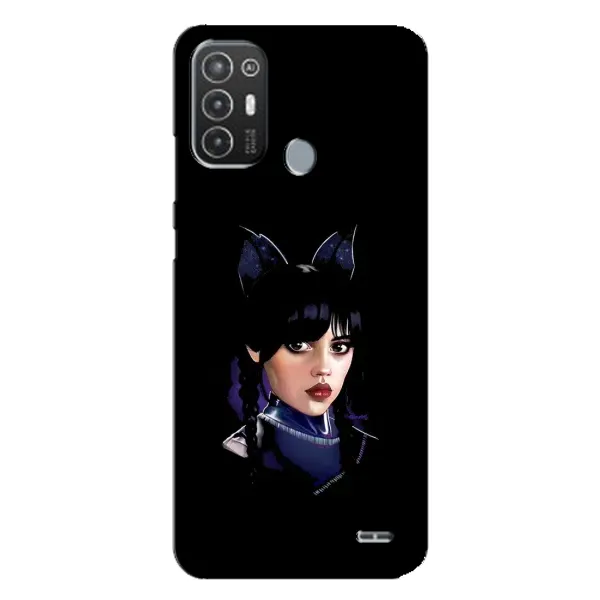 Чехол с принтом «серьезная Уэнздей» для TECNO Pop 6 Pro (BE8)