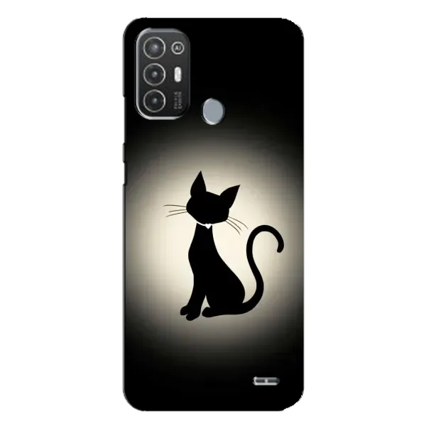 Чохол з принтом «Силует котика» для TECNO Pop 6 Pro (BE8)