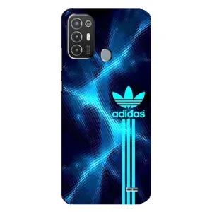 Чохли Адидас для TECNO Pop 6 Pro (BE8) (AlphaPrint) (Синій Адідас)