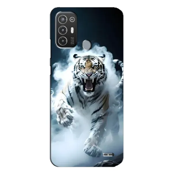 Чохол з принтом «Білий тигр у диму» для TECNO Pop 6 Pro (BE8)