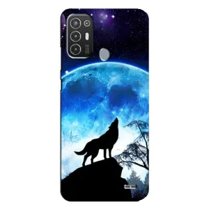 Чохол з принтом «Вовк на місяць» для TECNO Pop 6 Pro (BE8)
