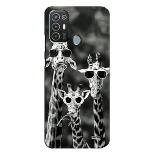 Силіконовий чохол з КАРТИНКАМИ літо для TECNO Pop 6 Pro (BE8) (AlphaPrint) (Жирафи в окулярах)