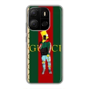 Бренднові Чохли для Tecno Pop 7 Pro - (PREMIUMPrint) (Барт ГУЧЧІ)