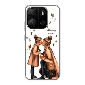 Чохол з друком для Tecno Pop 7 Pro - (Мама з дитинкою) (AlphaPrint) (Донька і мама)