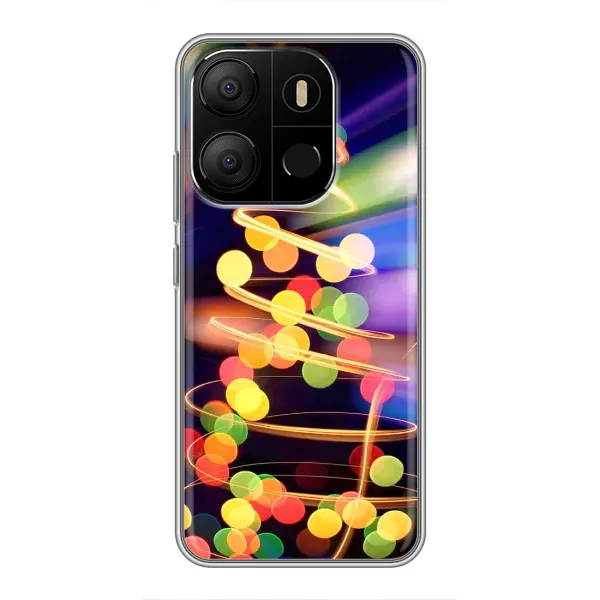 Чехол с принтом «Елка с гирлянд» для TECNO Pop 7 Pro