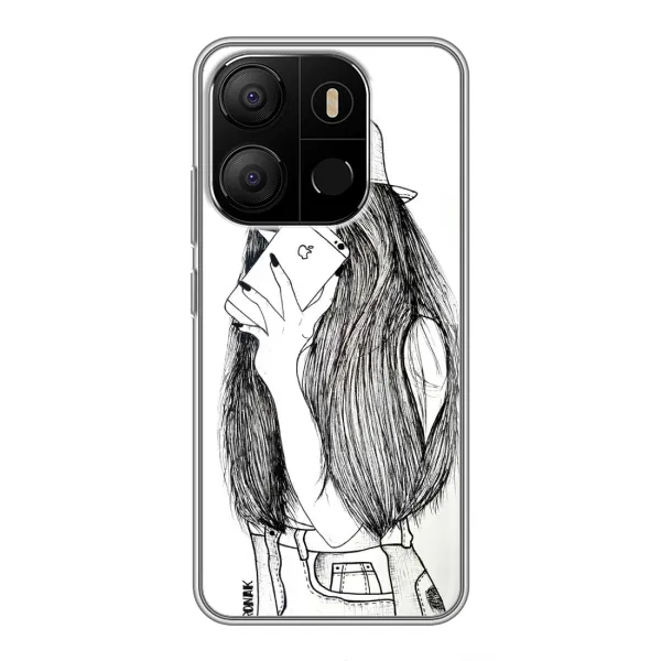 Чохол з принтом «Фото дівчини» для TECNO Pop 7 Pro