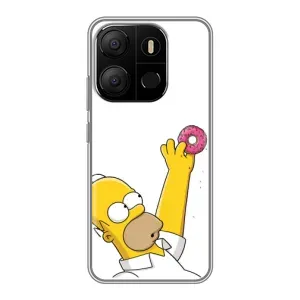 Чjхол з Сімпсонами для Tecno Pop 7 Pro (VPrint) (Гомер з пончиком)