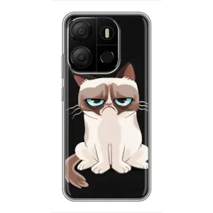 Чохол з принтом для Tecno Pop 7 Pro (AlphaPrint) Модні коти (Сумний кіт)