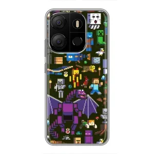 Чохол Майнкрафт на Tecno Pop 7 Pro (AlphaPrint) Minecraft (Колаж Майнкрафт)