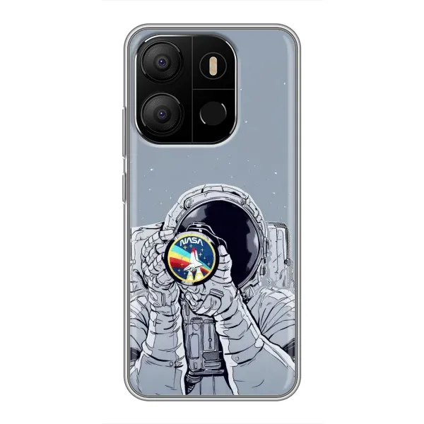 Чохол з принтом «Космонавт фото» для TECNO Pop 7 Pro