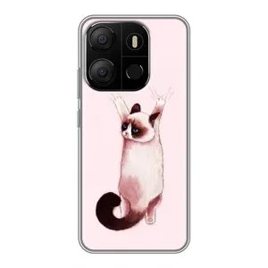 Чехол с принтом «Котик падает» для TECNO Pop 7 Pro