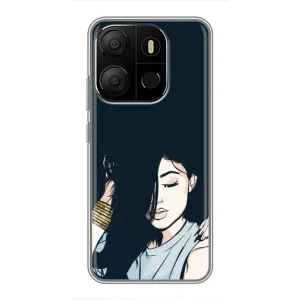 Чохол з друком для Tecno Pop 7 Pro - (Мода) (AlphaPrint) (Гарна дівчина)