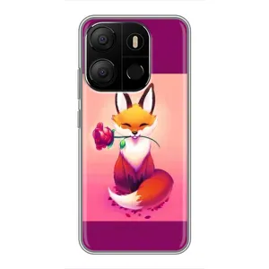 Чохли з картинкою Лисичка для Tecno Pop 7 Pro (VPrint) (Лиса з трояндою)