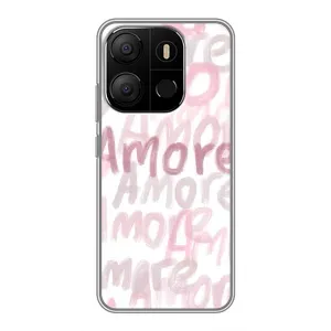 Чехол с розовым рисунком для Tecno Pop 7 Pro (Аморе любовь)