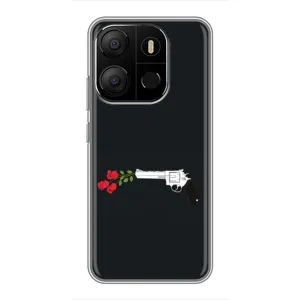 Чехлы (ART) Цветы на Tecno Pop 7 Pro (VPrint) (Неожиданные цветы)
