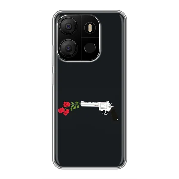 Чехол с принтом «Неожиданные цветы» для TECNO Pop 7 Pro