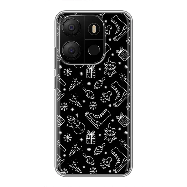 Чехол с принтом «Новогодний фон» для TECNO Pop 7 Pro