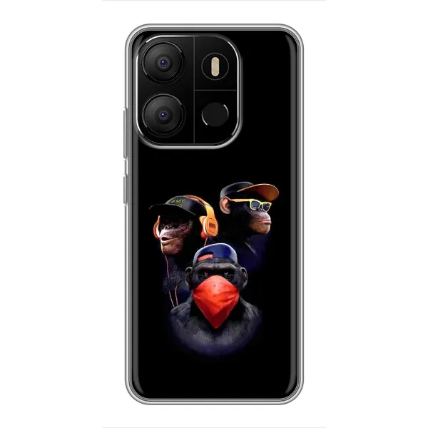 Чехол с принтом «Три обезьяны» для TECNO Pop 7 Pro