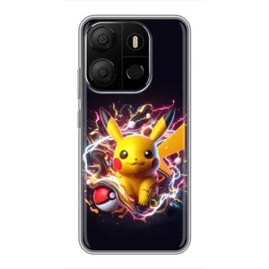 Чохол з Пікачу на Tecno Pop 7 Pro (Пікачу з м'ячем)