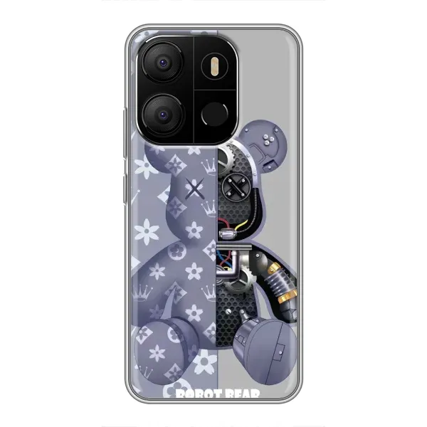 Чохол з принтом «Робот Медведик» для TECNO Pop 7 Pro