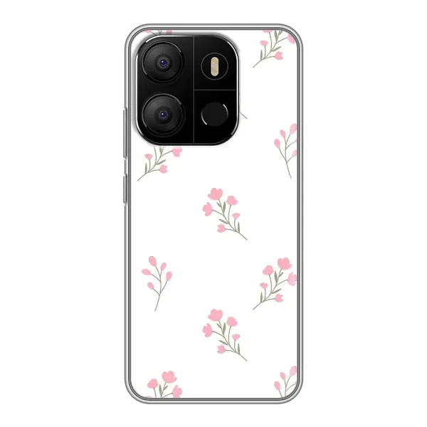 Чехол с принтом «Розовые цветы» для TECNO Pop 7 Pro